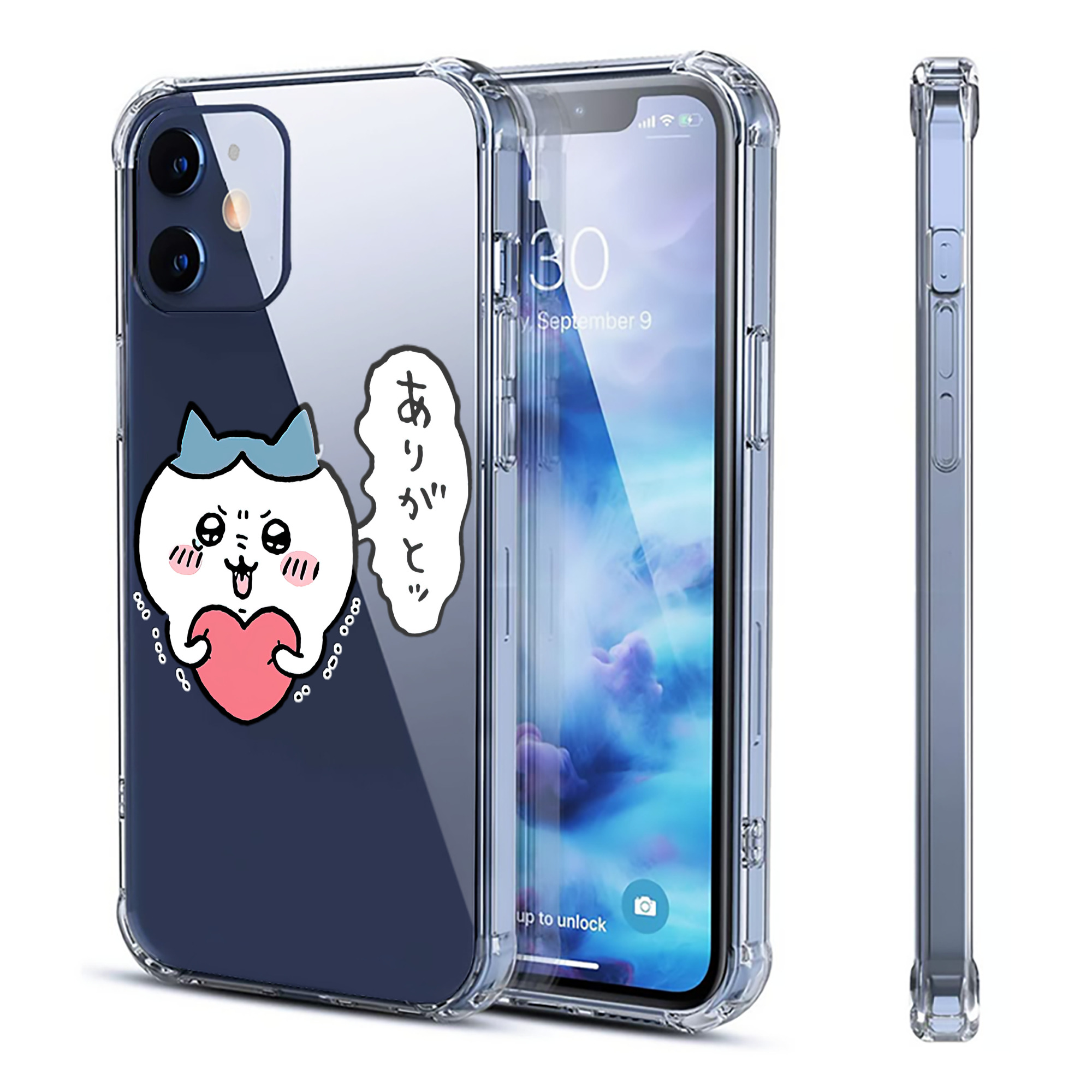 （画像用） ちいかわ ハチワレ Chii-kawa hachiware 【iPhone 12シリーズ対応】透明スマホケース（クリアソフトケース）